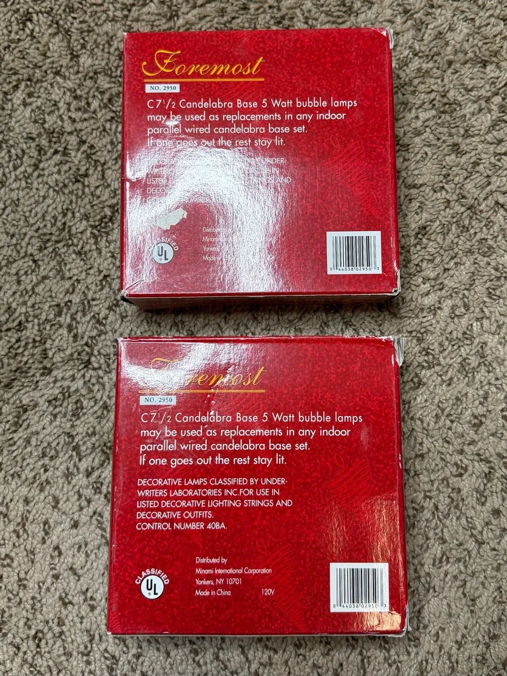 Vintage 2 Boxes Replacement Bubble Bulbs Foremost Christmas String Night Lights